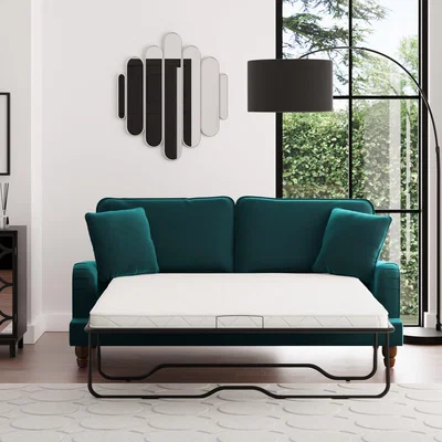 Dunelm Beatrice Velvet 3 Seater Sofa Bed Peacock