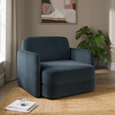 Dunelm Kinsley Velvet Fold Out Single Sofa Bed