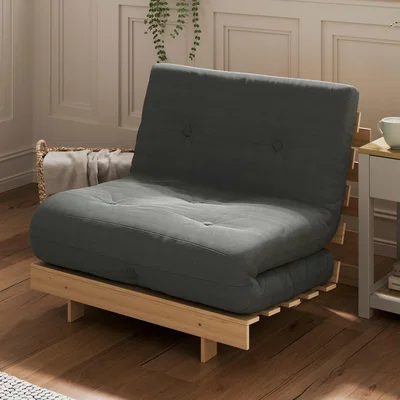 Dunelm Mito Ribbed Single Futon Midnight (Blue)