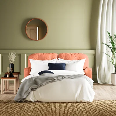 Dunelm Martha Vintage Velvet 2 Seater Sofa Bed Vintage Velvet Apricot