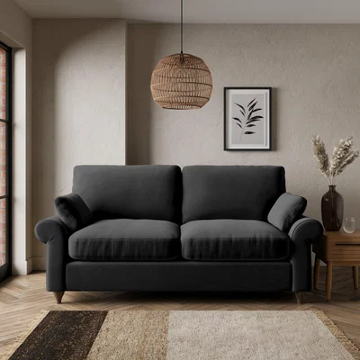 Dunelm Salisbury Luxury Velvet 2 Seater Sofa Bed Luxury Velvet Black
