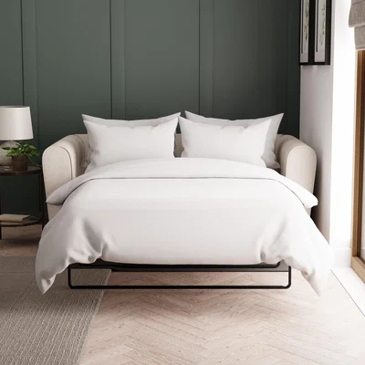 Dunelm Return - Blake Curved Arm 2 Seater Double Sofa Bed, Natural