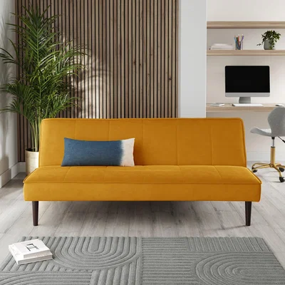 Dunelm Cole Velvet Clic Clac Sofa Bed Amber Gold