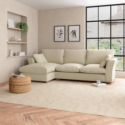 Dunelm Blakeney Textured Weave Corner Sofa Bed Textured Weave Honey