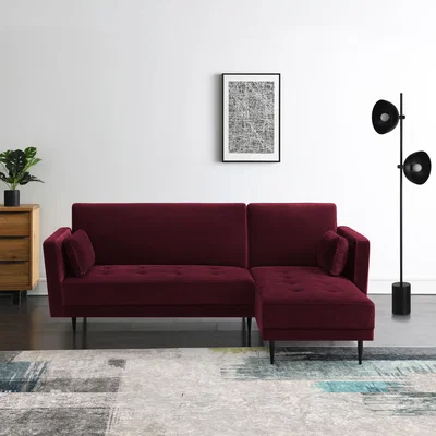 Dunelm Selassi Velvet 3 Seater Corner Sofa Bed
