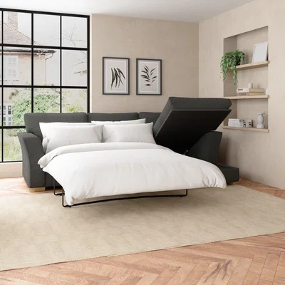 Dunelm Blakeney Corner Storage Sofa Bed Cosy Marl Soft Granite