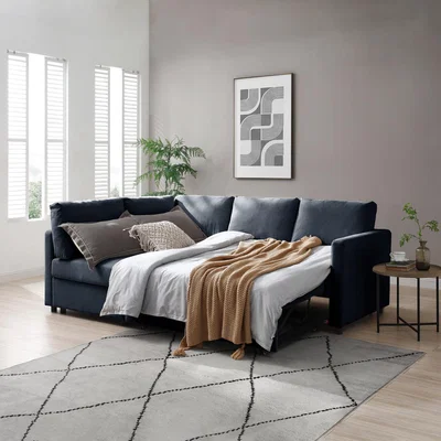 Dunelm Miller Corner Sofa Bed Navy
