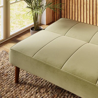 Dunelm Niko Velvet Clic Clac Sofa Bed Soft Olive