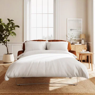 Dunelm Martha Matte Plush Velvet Sofa Bed Matte Plush Velvet Orange Umber