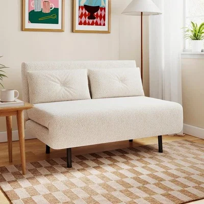 Dunelm Phoebe Sherpa Small Double 2 Seater Sofa Bed