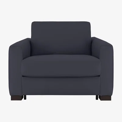 Furniture Village Nicoletti - Alcova Leather Chair Sofa Bed with Box Arms - Torello Blu