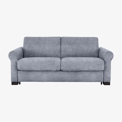 Furniture Village Nicoletti - Alcova 2.5 Seater Fabric Sofa Bed with Scroll Arms - Baby Blue