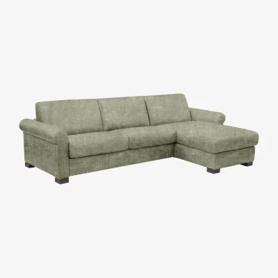 Furniture Village Nicoletti - Alcova 3 Seater Right Hand Facing Fabric Sofa Bed and Storage Chaise with Scroll Arms