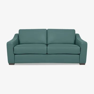 Furniture Village World of Leather - Nap 3 Seater Leather Sofa Bed - Lake Green - Sofas and Armchairs - In Time for Christmas