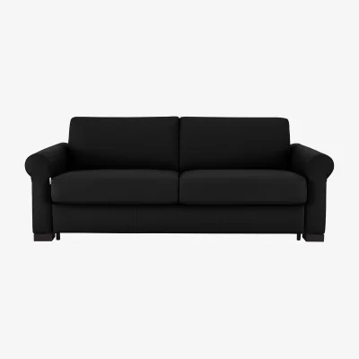 Furniture Village Nicoletti - Alcova 3 Seater Leather Sofa Bed with Scroll Arms - Sofas and Armchairs - In Time for Christmas