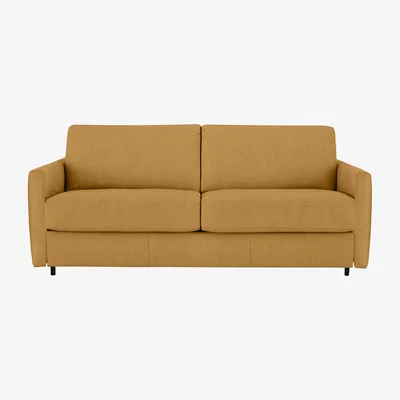 Furniture Village Nicoletti Italia - Alcova 3 Seater Fabric Sofa Bed with Slim Arms - Flambe Ocre