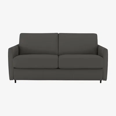 Furniture Village Nicoletti - Alcova 2.5 Seater Leather Sofa Bed with Slim Arms - Botero Grigio