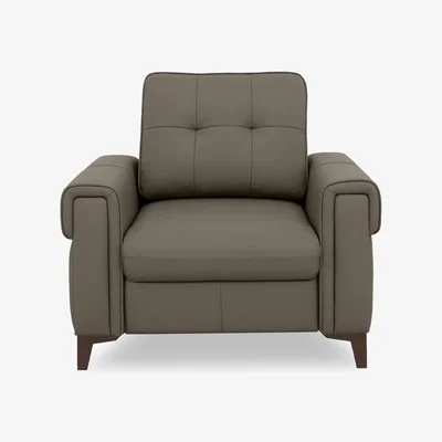 Furniture Village Zoom Leather Chair Sofa Bed - Natural Olive