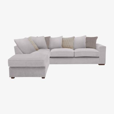 Furniture Village Cory Fabric Corner Chaise Scatter Back Sofa Bed - Silver