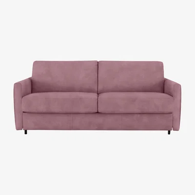 Furniture Village Nicoletti Italia - Alcova 3 Seater Fabric Sofa Bed with Slim Arms - Selma Rosa