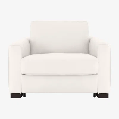 Furniture Village Nicoletti - Alcova Leather Chair Sofa Bed with Box Arms - Torello Bianco