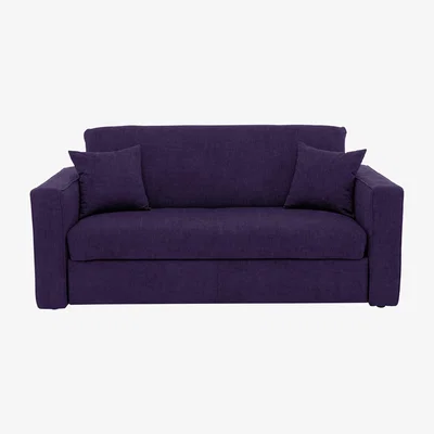 Furniture Village Versatile 2 Seater Fabric Sofa Bed with Box Arms - Purple