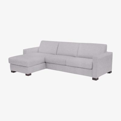 Furniture Village Nicoletti - Alcova 3 Seater Fabric Sofa Bed with Storage Chaise with Box Arms - Grey