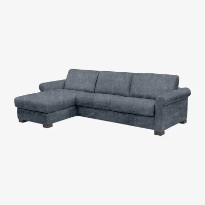 Furniture Village Nicoletti - Alcova 3 Seater Left Hand Facing Fabric Sofa Bed and Storage Chaise with Scroll Arms