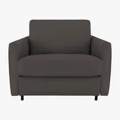 Furniture Village Nicoletti - Alcova Leather Chair Sofa Bed with Slim Arms - Torello Grigio Scuro