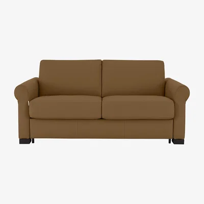 Furniture Village Nicoletti - Alcova 2 Seater Leather Sofa Bed with Scroll Arms - Botero Cuoio