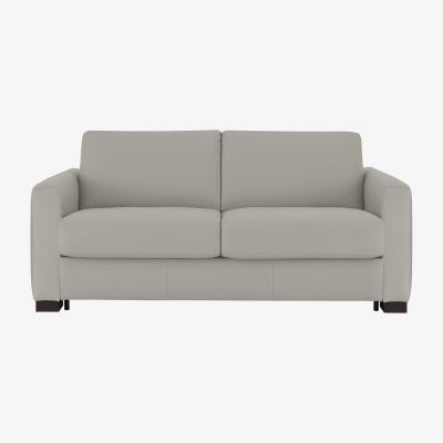 Furniture Village Nicoletti - Alcova 2.5 Seater Leather Sofa Bed with Box Arms - Dali Tortora