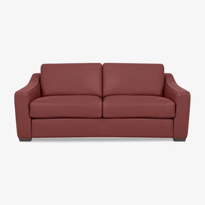 Furniture Village World of Leather - Nap 3 Seater Leather Sofa Bed - Deep Red - Sofas and Armchairs - In Time for Christmas