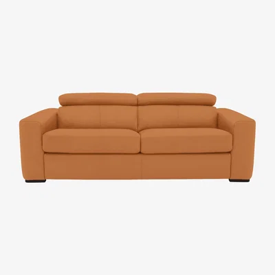 Furniture Village Infinity 3 Seater Leather Sofa Bed - Yellow- World of Leather