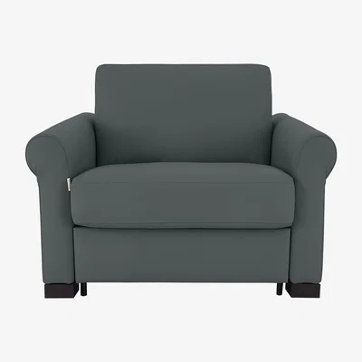Furniture Village Nicoletti - Alcova Leather Chair Sofa Bed with Scroll Arms - Botero Ottanio