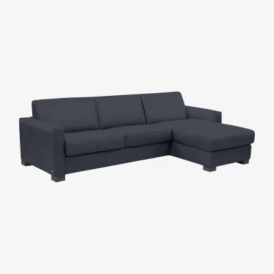 Furniture Village Nicoletti - Alcova 3 Seater Leather Sofa Bed with Storage Right Hand Facing Chaise and Box Arms - Sofas and Armchairs - In Time for Christmas
