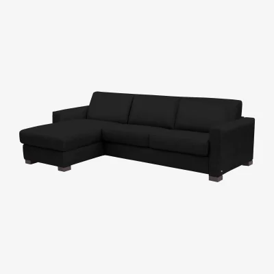 Furniture Village Nicoletti - Alcova 3 Seater Leather Sofa Bed with Storage Left Hand Facing Chaise and Box Arms - Sofas and Armchairs - In Time for Christmas
