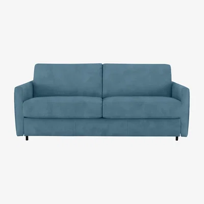 Furniture Village Nicoletti Italia - Alcova 3 Seater Fabric Sofa Bed with Slim Arms - Selma Turchese