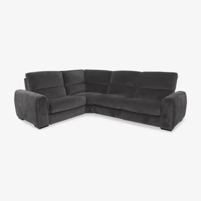 Furniture Village Flex Fabric Small Corner Sofa Bed with Storage Arm - Anthracite