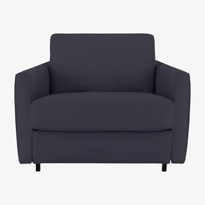 Furniture Village Nicoletti - Alcova Leather Chair Sofa Bed with Slim Arms - Torello Blu