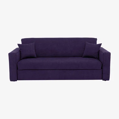 Furniture Village Versatile 3 Seater Fabric Sofa Bed with Box Arms - Purple