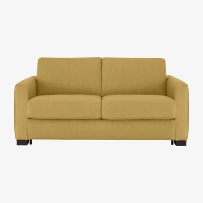 Furniture Village Nicoletti Italia - Alcova 2 Seater Fabric Sofa Bed with Box Arms - Fuente Mostaza