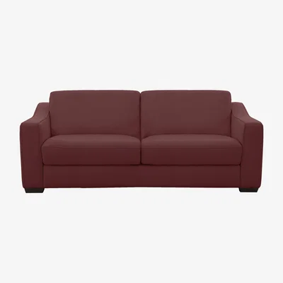 Furniture Village Optimus 3 Seater Leather Sofa Bed with Memory Foam Mattress - Red- World of Leather