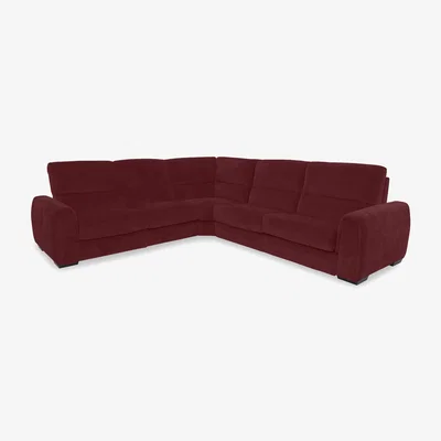 Furniture Village Flex Fabric Large Right Hand Facing Corner Sofa Bed with Storage Arm - Burgundy