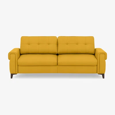 Furniture Village Zoom Leather 3 Seater Sofa Bed - Giallo