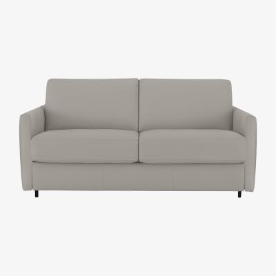 Furniture Village Nicoletti - Alcova 2.5 Seater Leather Sofa Bed with Slim Arms - Dali Tortora