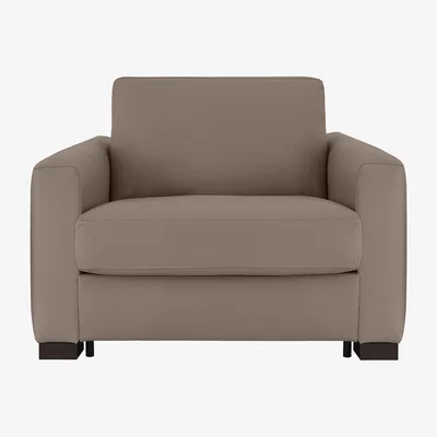 Furniture Village Nicoletti - Alcova Leather Chair Sofa Bed with Box Arms - Botero Taupe