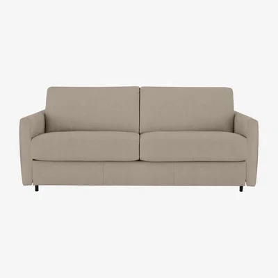 Furniture Village Nicoletti Italia - Alcova 3 Seater Fabric Sofa Bed with Slim Arms - Flambe Visone