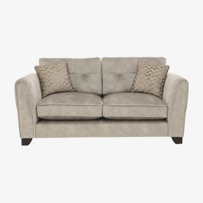 Furniture Village Mariah 2 Seater Fabric Classic Back Sofa Bed - Dapple Cream with Brass Insert - Sofas and Armchairs - In Time for Christmas