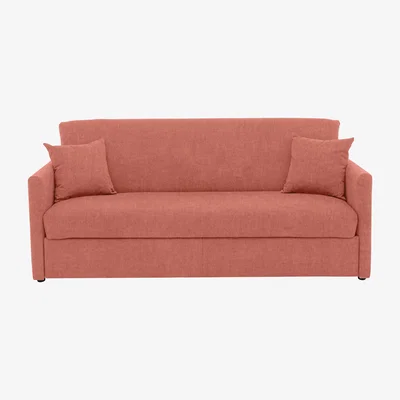 Furniture Village Versatile 3 Seater Fabric Sofa Bed with Slim Arms - Pink