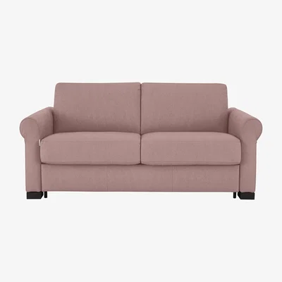 Furniture Village Nicoletti Italia - Alcova 2 Seater Fabric Sofa Bed with Scroll Arms - Fuente Coral